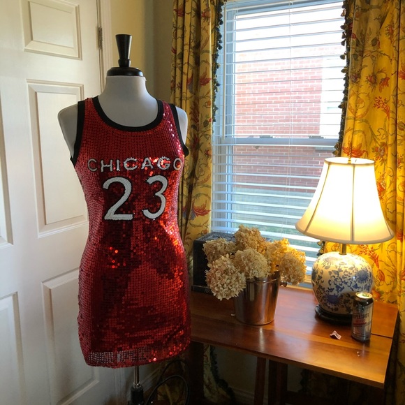 Rue21 Tops - Chicago Bulls #23  red sequined lined top/tunic XS